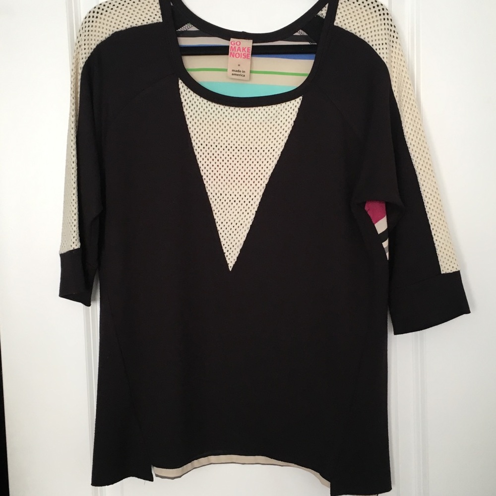 Go Make Noise Mesh Inset Pullover w Colorful Back
